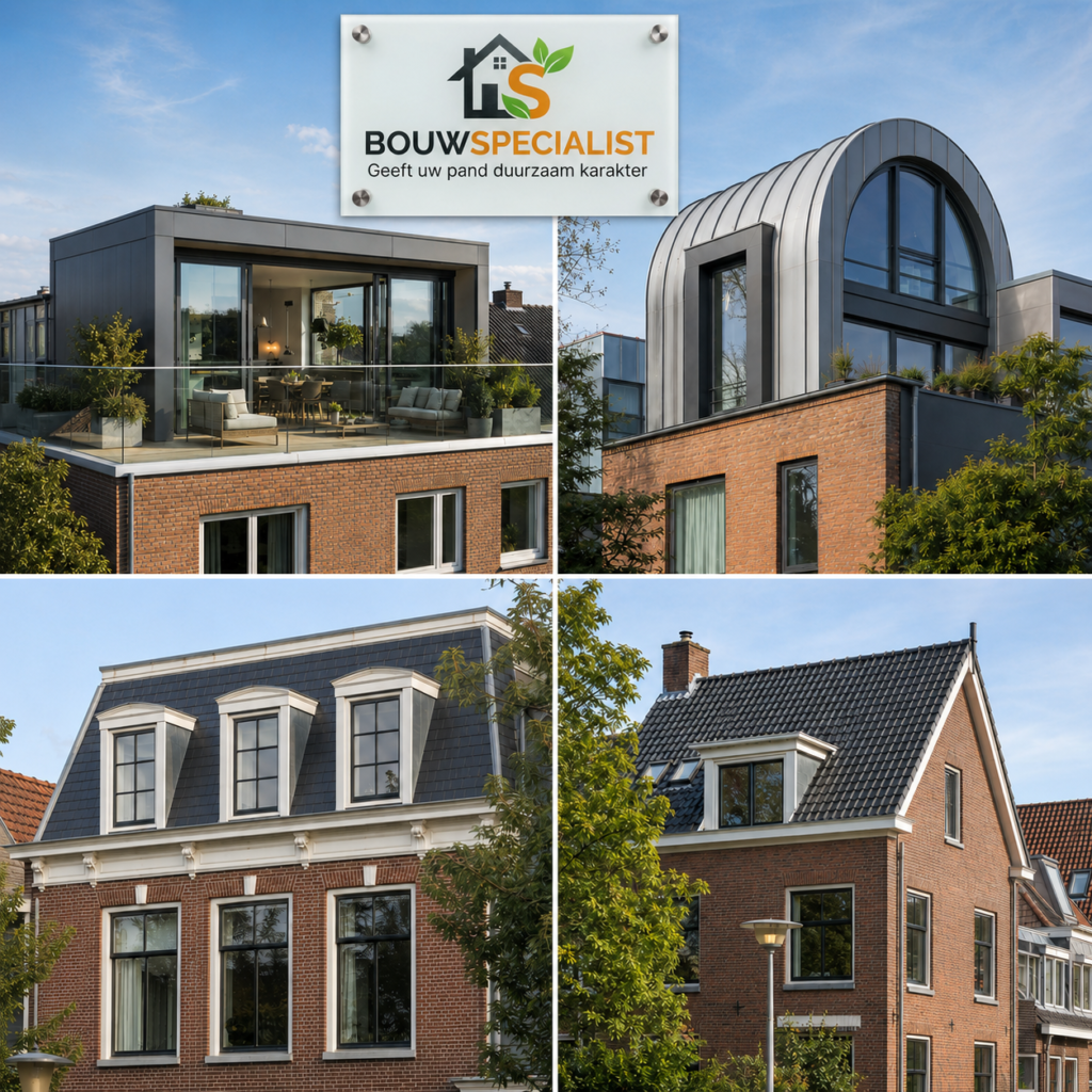 Verschillende architectonische stijlen van prefab dakopbouwen door Bouwspecialist.
