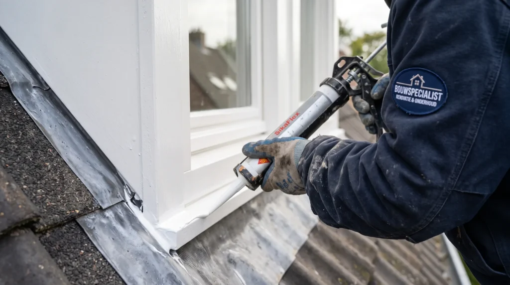 Dakkapel renovatie project Bouwspecialist in uitvoering