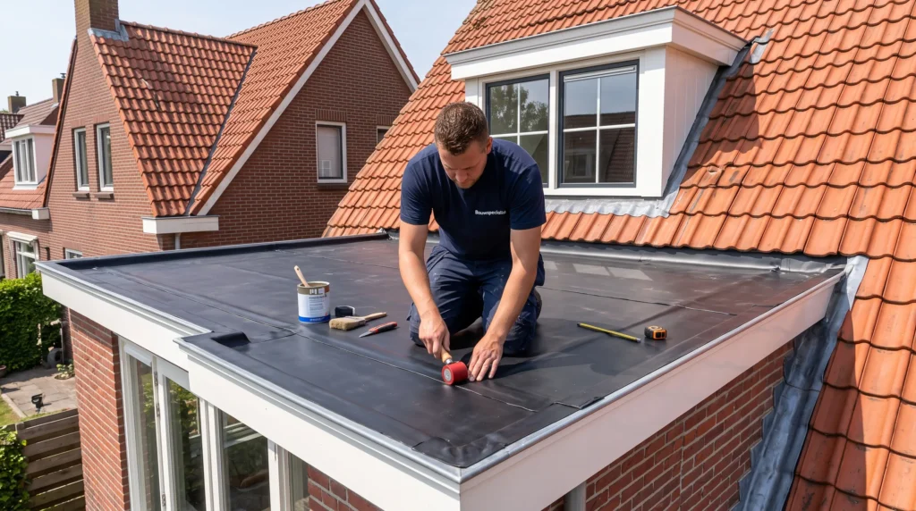 EPDM dakbedekking plaatsen op dakkapel