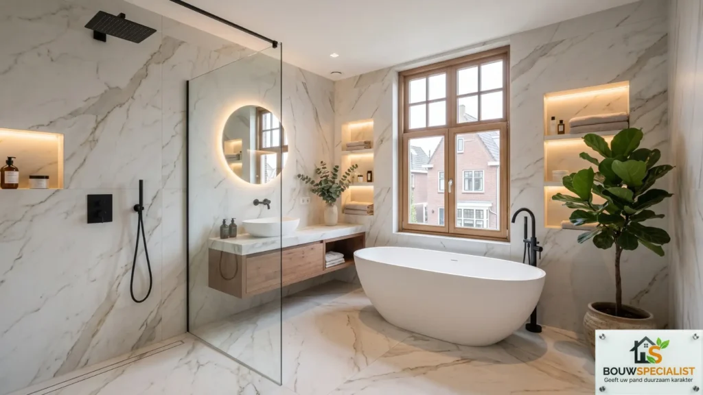 Luxe badkamer installatie tijdens huis renoveren