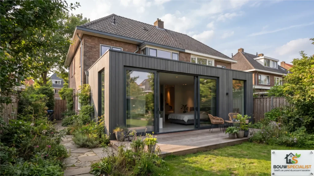 prefab aanbouw slaapkamer en badkame