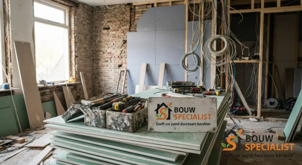 Huis strippen en voorbereiding voor totale metamorfose renovatie