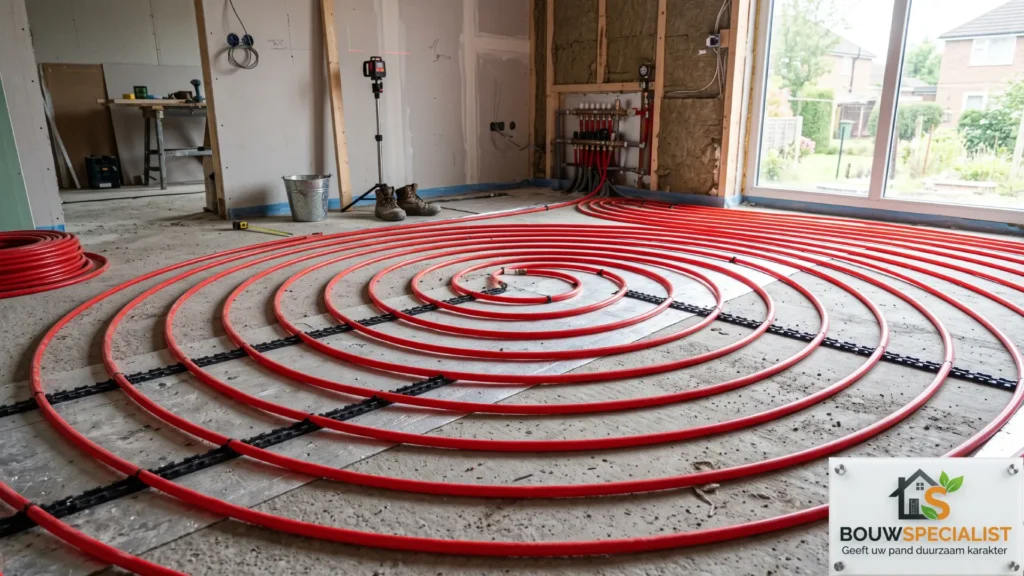 Vloerverwarming en cement dekvloer aanleggen tijdens renovatie