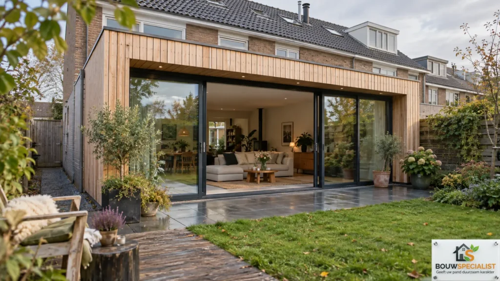 Duurzaam bouwen en isoleren bij een moderne prefab aanbouw
